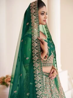 Green Zari Work Augmented Net Lehenga Choli -Riwaayat Store p4135lc02 1 1