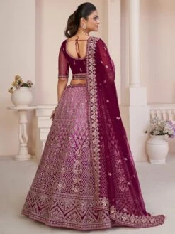 Magenta Pink Wedding Lehenga Choli In Zari Embroidery -Riwaayat Store p4135lc03 2 2 1