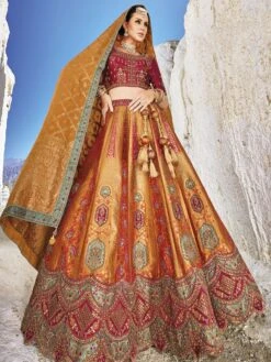 Orange Wedding Wear Lehenga With Designer Choli -Riwaayat Store p4143lc07 1