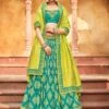 Teal Blue Zari Work Embellished Lehenga Choli 1 Teal Blue Zari Work Embellished Lehenga Choli -Riwaayat Store p4144lc08 3