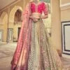 Brown Floral Thread Work Banarasi Silk Lehenga Choli -Riwaayat Store p4144lc15 3