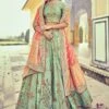 Sage Green Stone Embroidery Lehenga Choli In Silk -Riwaayat Store p4144lc17 3