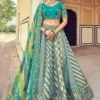 Blue Wedding Lehenga Choli In Banarasi Silk In Zari -Riwaayat Store p4144lc20 3