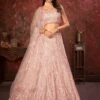 Peach Thread Work Bridesmaid Lehenga Choli In Net -Riwaayat Store p4245lc04