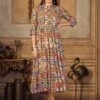 Multicolor Indowestern Dress With Prints -Riwaayat Store p5008in02