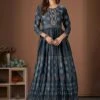Blue Embroidered Kurti In Cotton 1 Blue Embroidered Kurti In Cotton -Riwaayat Store p5010in04
