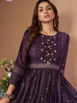 Purple Printed Party Wear Kurti -Riwaayat Store p5010in05 1