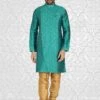 Jacquard Fabric Kurta Pajama Green Colour. -Riwaayat Store pc997g