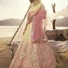 Off White Colour In Organza Fabric Lehenga Choli.