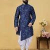 Blue Indowestern Kurta In Silk Fabric. -Riwaayat Store prc1832