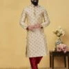 Beige,Golden Colour Dupion Silk Men's Designer Kurta Pajama. 1 Beige,Golden Colour Dupion Silk Men's Designer Kurta Pajama. -Riwaayat Store prc1868