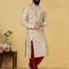 Cream Colour Stylish Designer Kurta Pajama In Dupion Silk Fabric. -Riwaayat Store prc1869