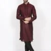 Exclusive Designer Kurta Pajama Wine Colour In Linen Fabric. 1 Exclusive Designer Kurta Pajama Wine Colour In Linen Fabric. -Riwaayat Store prc2072