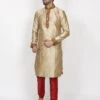 Golden Colour Brocade Fabric Designer Kurta Pajama. -Riwaayat Store prc2078