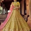 Mustard Yellow Colour Women Lehenga Choli In Organza Fabric With Resham,Zari Work. -Riwaayat Store prc2104