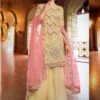 Beige Colour Organza Fabric Sharara Salwar Suit. -Riwaayat Store prc2141