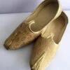 Golden Colour Mojari For Sherwani.