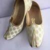 Off White Colour Men's Mojari For Groom. -Riwaayat Store prc2161