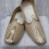 Off White Colour Jute Fabric Men's Mojari Shoes. -Riwaayat Store prc2175