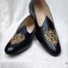 Black Colour Leather Rexin Mojari Shoes. -Riwaayat Store prc2191