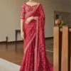 Pink Colour Organza Fabric Designer Bridal Saree. -Riwaayat Store prc2433