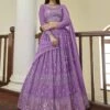 Purple Colour Georgette Lehenga Choli With Resham,Mirror Work. -Riwaayat Store prc2448