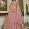 Peach Colour Net Fabric Lehenga Choli With Lace,Resham,Sequin Work. -Riwaayat Store prc2455