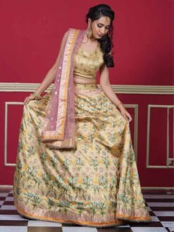 Yellow Colour Silk Fabric Designer Lehenga Choli.