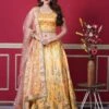 Mustard Yellow Colour Silk Lehenga Choli.