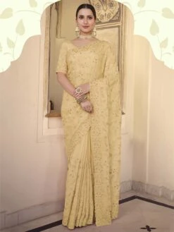 Yellow Colour Chiffon Saree.