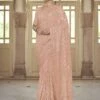 Peach Colour Georgette Fabric Indian Women Saree. -Riwaayat Store prc2765