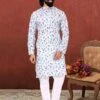 Off White Colour Cotton Fabric Mens Kurta Pajama. -Riwaayat Store prc3146