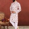 Off White Colour Printed Kurta Pajama. 2 Off White Colour Printed Kurta Pajama. -Riwaayat Store prc3154