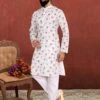 White Colour Printed Kurta Pajama. -Riwaayat Store prc3156
