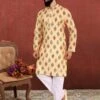 Yellow Colour Cotton Fabric Printed Kurta Pajama. -Riwaayat Store prc3157