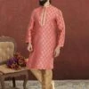 Red Colour Jacquard,Silk Fabric Readymade Kurta Pajama. 2 Red Colour Jacquard,Silk Fabric Readymade Kurta Pajama. -Riwaayat Store prc3161