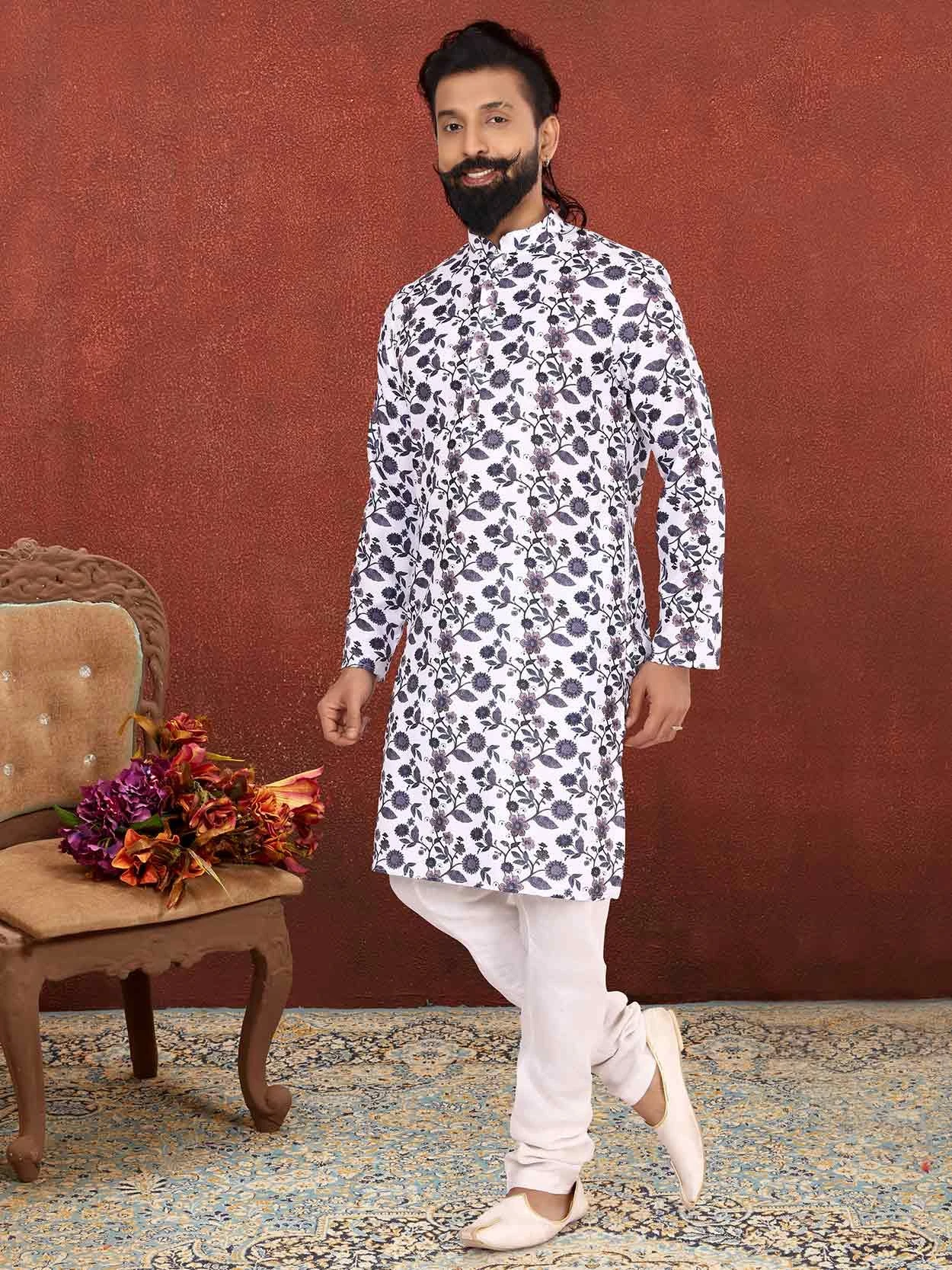 White Colour Cotton Kurta Pajama. 3 White Colour Cotton Kurta Pajama.