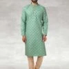 Green Colour Mens Kurta Pajama In Cotton Fabric. 1 Green Colour Mens Kurta Pajama In Cotton Fabric. -Riwaayat Store prc3311