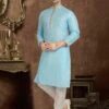 Sky Blue Colour Mens Kurta Pajama. -Riwaayat Store prc3394