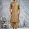 Beige Colour Banarasi Silk Fabric Designer Kurta Pajama. -Riwaayat Store prc3405