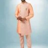 Peach,Pink Colour Art Silk Fabric Mens Indowestern. 2 Peach,Pink Colour Art Silk Fabric Mens Indowestern. -Riwaayat Store prc3460