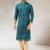 Teal Green Colour Art Silk Kurta Pajama. -Riwaayat Store prc3478