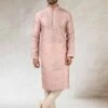 Pink Colour Art Silk Fabric Mens Kurta Pajama. -Riwaayat Store prc3482