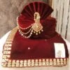 Maroon Colour Velvet Fabric Mens Wedding Turban. -Riwaayat Store prc3515
