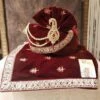 Maroon Colour Groom Wedding Turban In Velvet Fabric. -Riwaayat Store prc3517