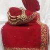 Indian Wedding Turban For Groom Rani,Red Colour Silk Fabric.