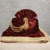 Designer Wedding Turban Maroon Colour Velvet Fabric. -Riwaayat Store prc3526