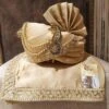 Golden Colour Silk Fabric Groom Wedding Turban. -Riwaayat Store prc3536
