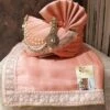 Peach Colour Silk Fabric Wedding Turban. -Riwaayat Store prc3544