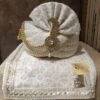 Lucknowi Fabric Mens Wedding Turban White Colour. -Riwaayat Store prc3550